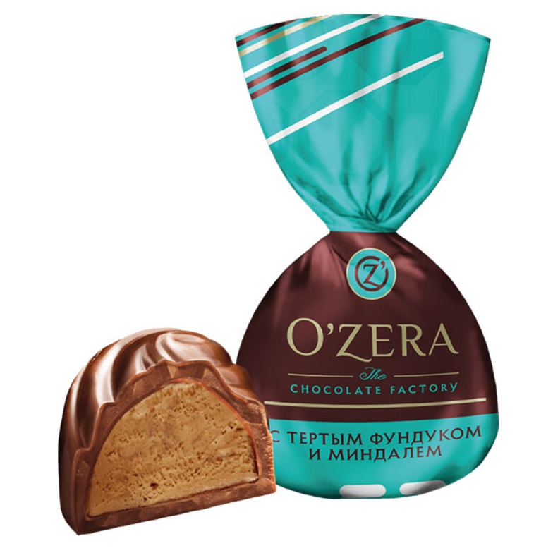Конфеты шоколадные OZera с тертым фундуком и миндалём