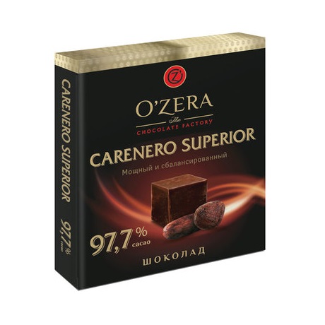 «OZera», шоколад Carenero Superior, содержание какао 97,7%, 90 г