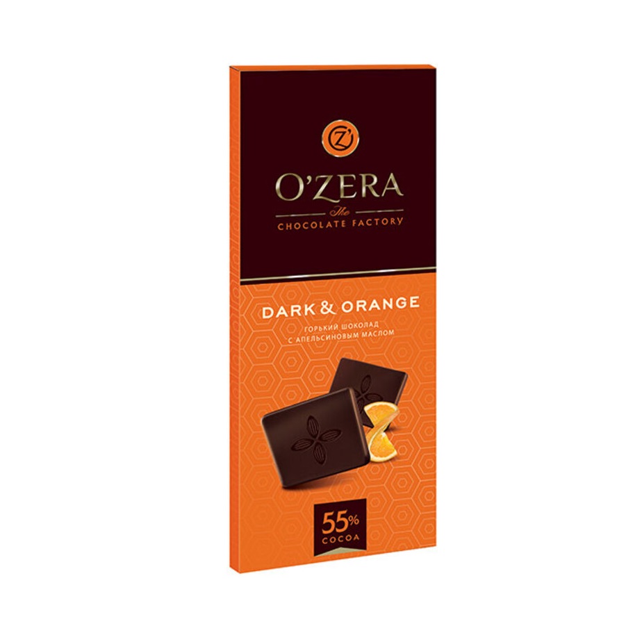 «OZera», шоколад горький с апельсиновым маслом Dark&Orange, 90 г