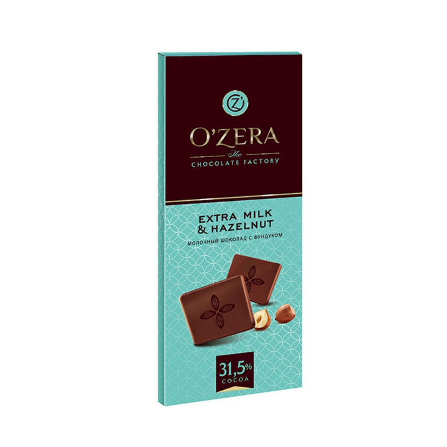«OZera», шоколад молочный Extra milk & Hazelnut, 90 г